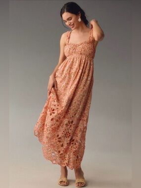 Anthropologie Sweetheart Babydoll Maxi Dress Size M